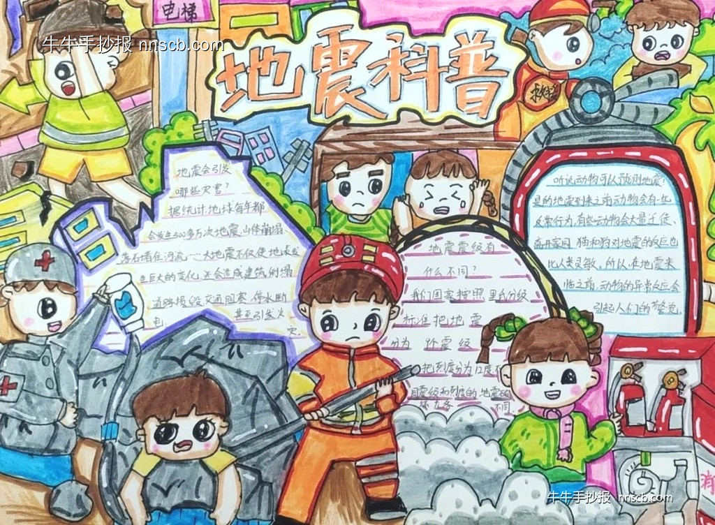 精美小学生防震减灾手抄报获奖优秀作品展(5张)-第4张