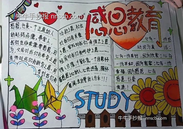大学生资助育人感恩系列手抄报获奖推荐6张-第5张