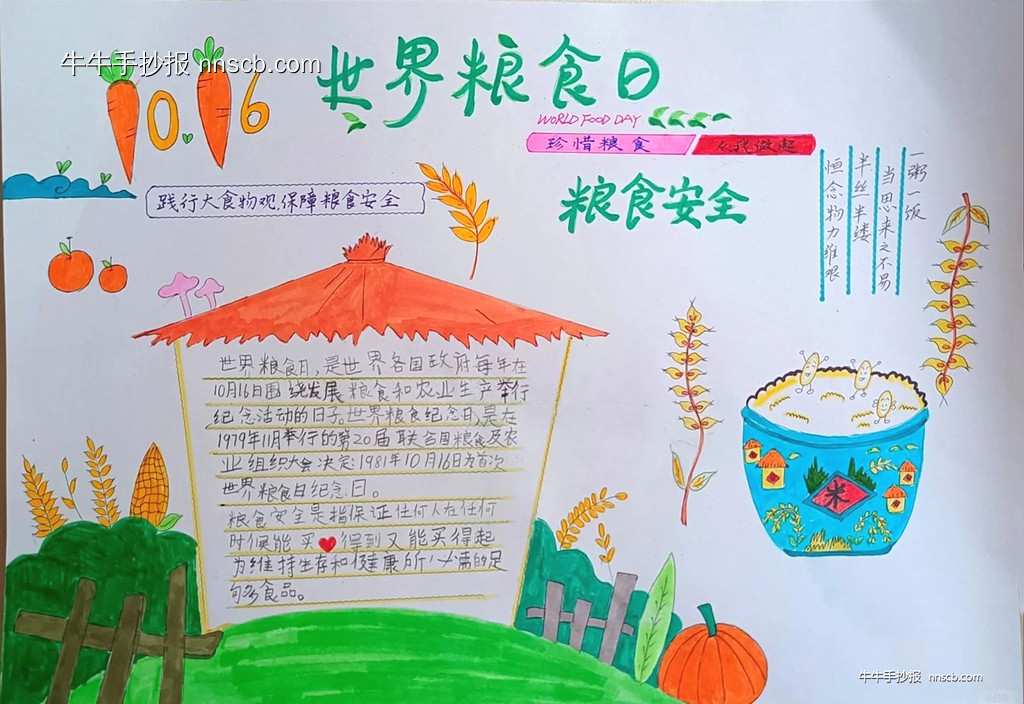 简单又好画的世界粮食日手抄报6张-第4张