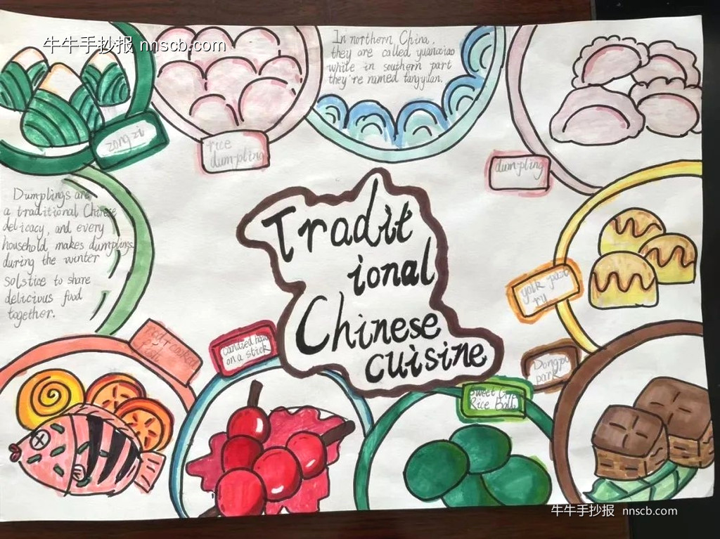 Traditional Food | 中国传统美食英语创意手抄报5张-第2张