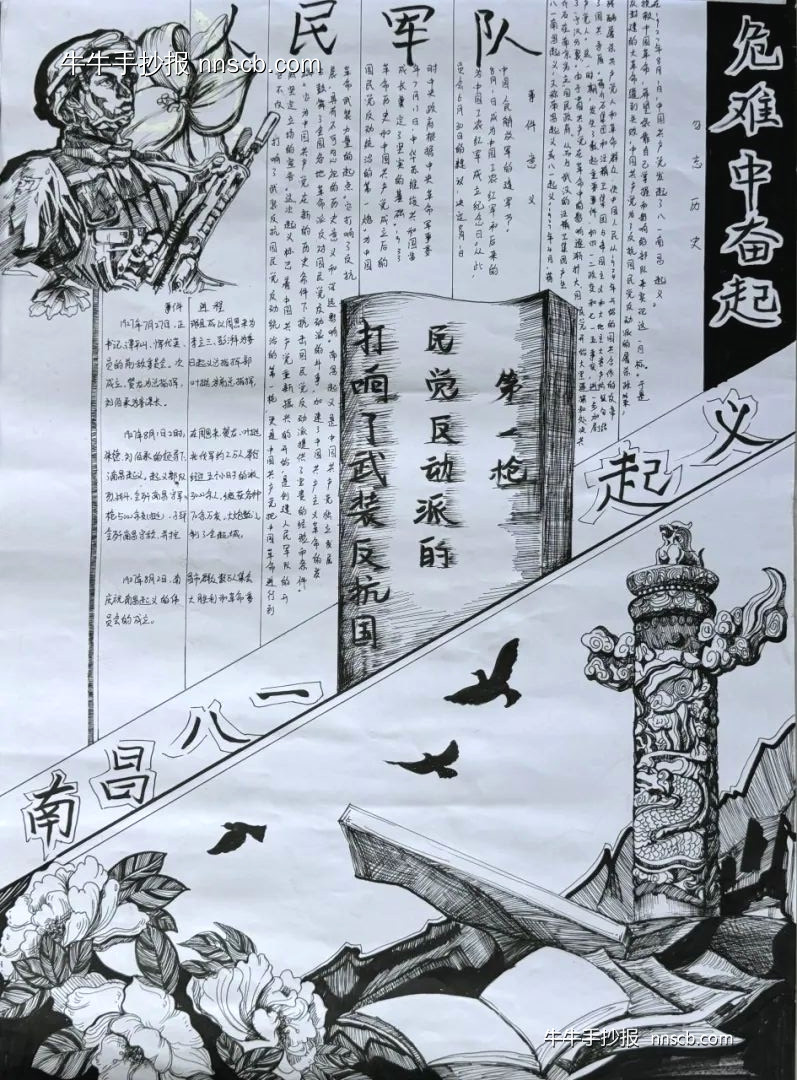 寻八一足迹忆红色初心|南昌起义纪念馆手抄报-第2张