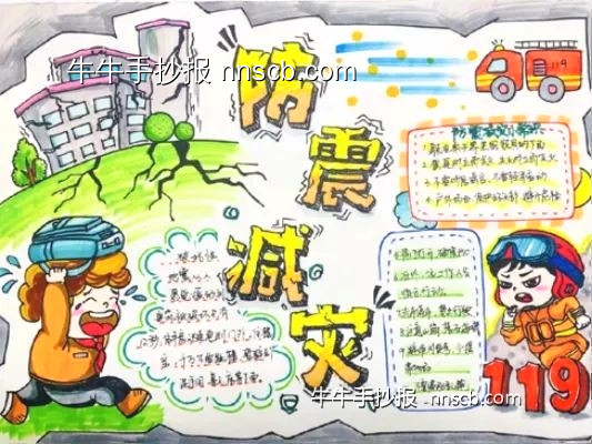 防灾减灾,平安常在——防灾减灾宣传手抄报4张-第3张