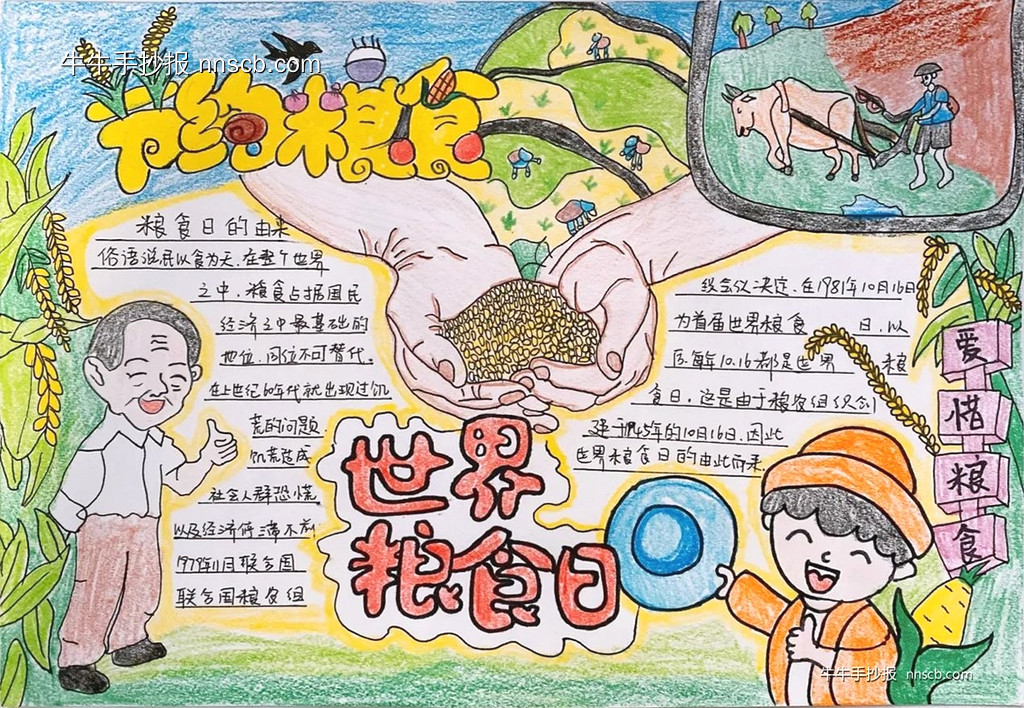 简单又好画的世界粮食日手抄报6张-第2张