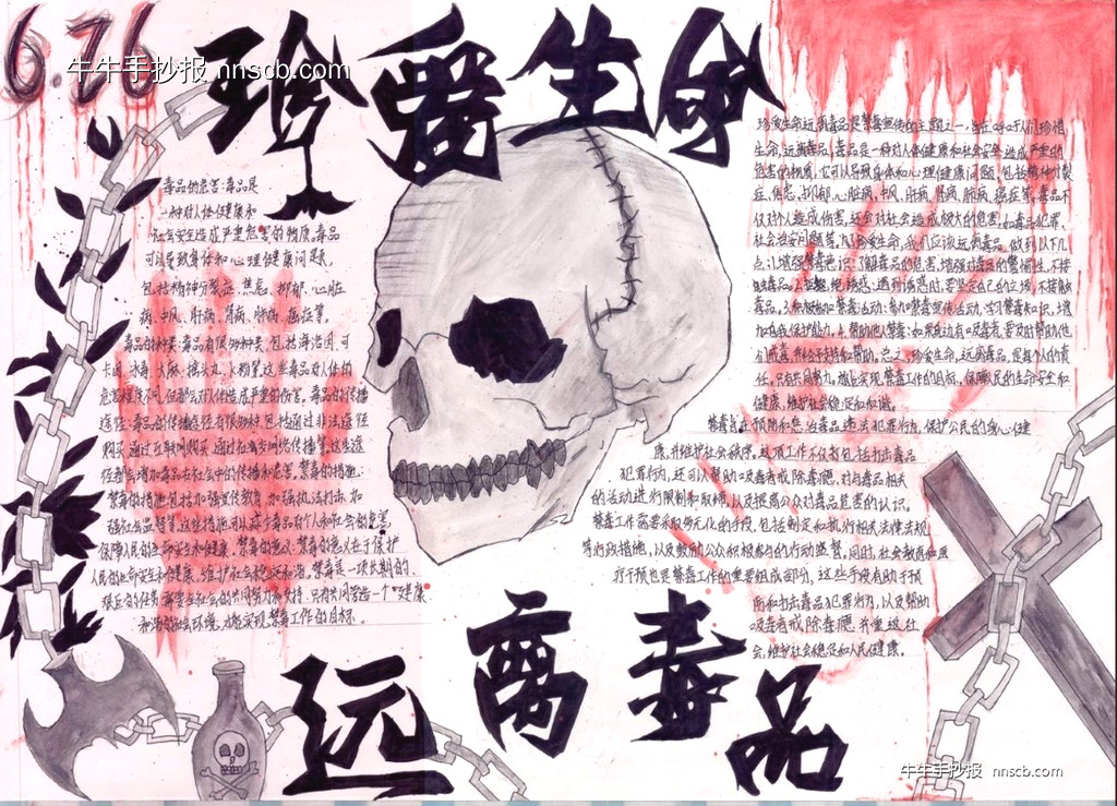 超漂亮的珍惜生命远离毒品禁毒手抄报评比作品欣赏(5张)-第5张
