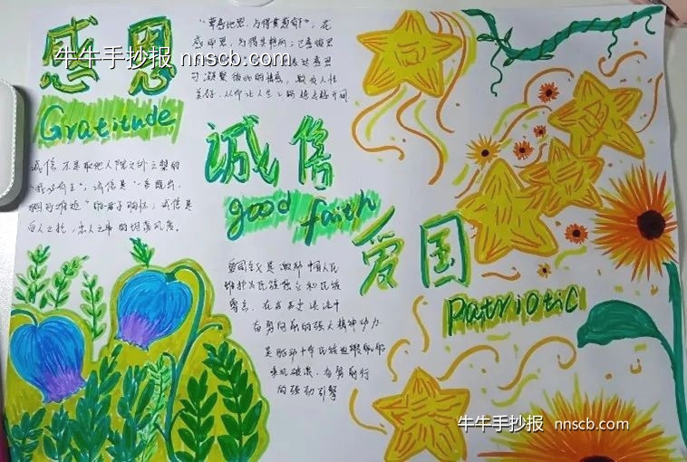大学生资助育人感恩系列手抄报获奖推荐6张-第4张