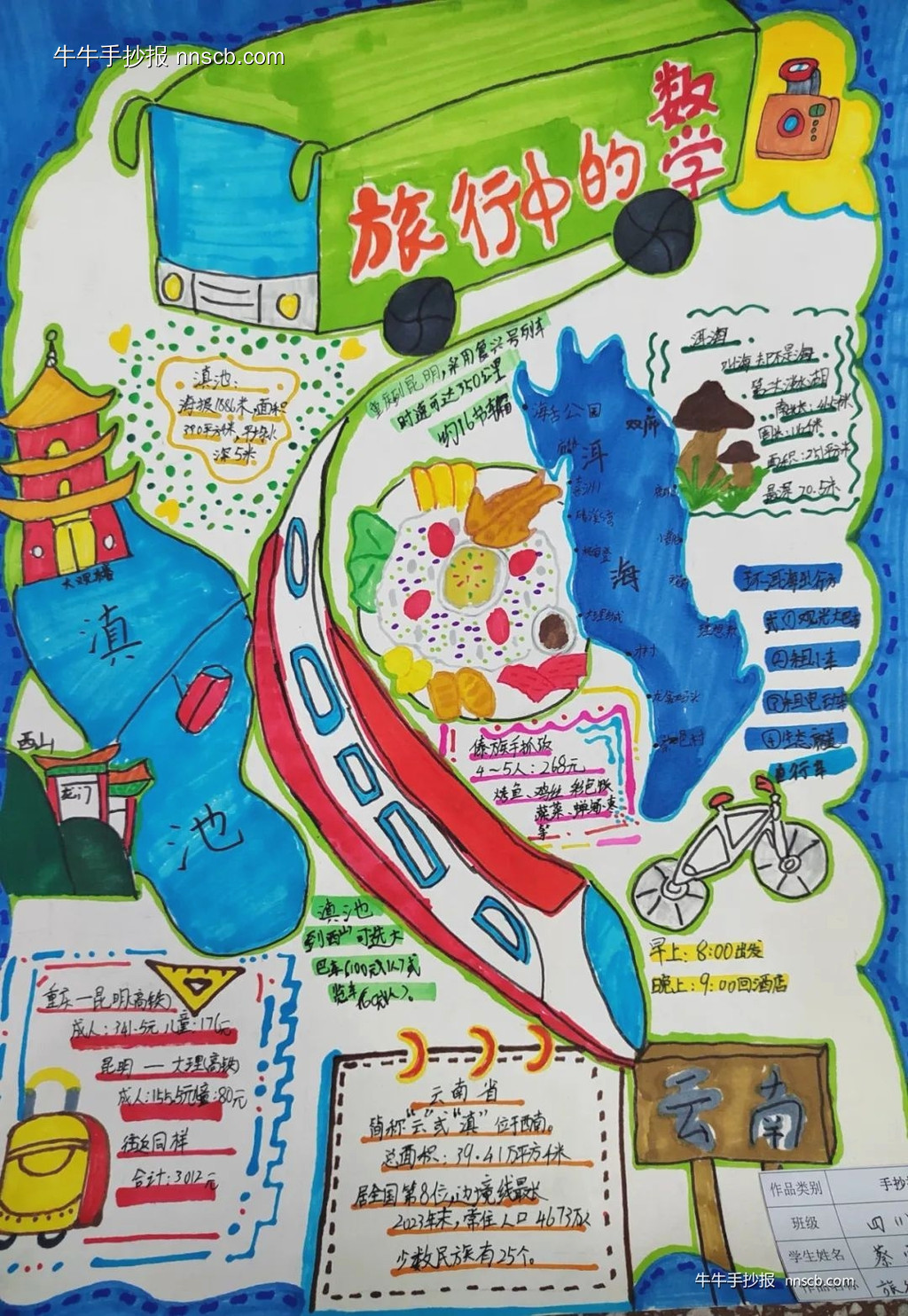 精美四年级生活中的数学手抄报作品(5张)-第4张