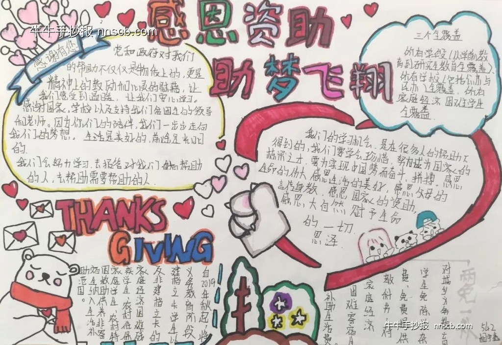 中专感恩资助 助梦飞翔|资助育人主题手抄报获奖作品精选(4张)-第3张