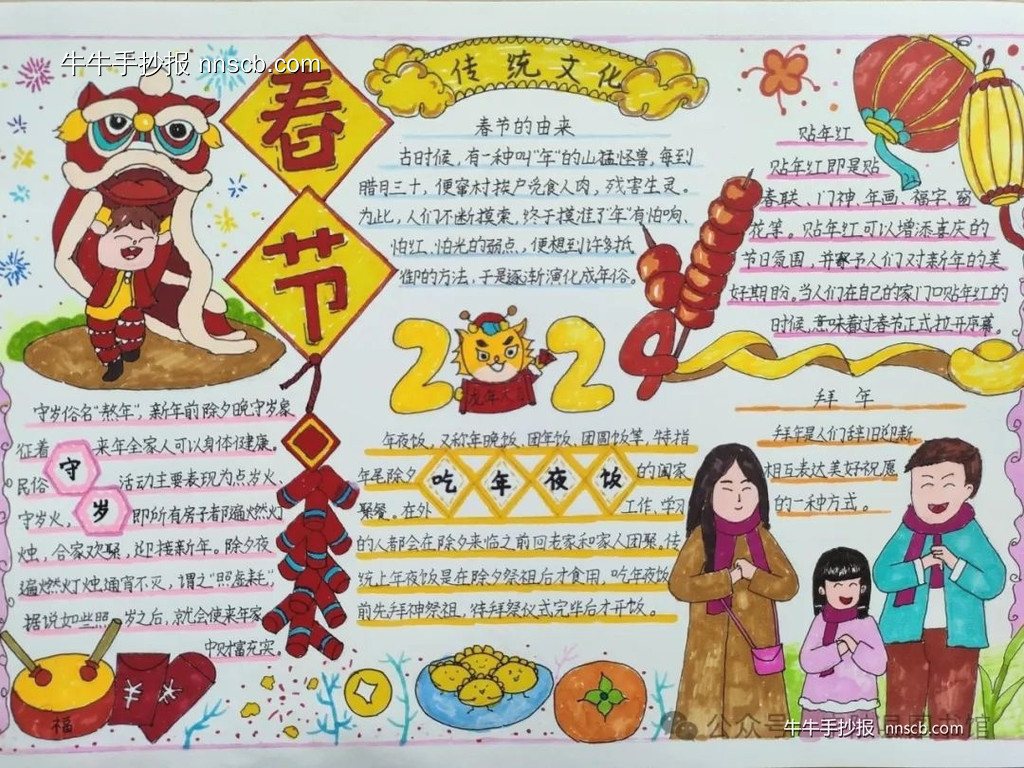2024新春快乐龙年大吉手抄报3张-第2张
