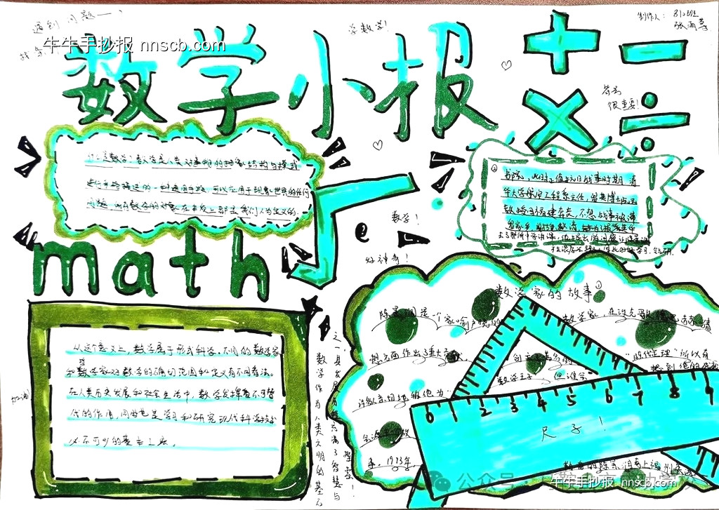 寻数学古史,学数学今知——初二数学优秀手抄报作品(4张)-第2张
