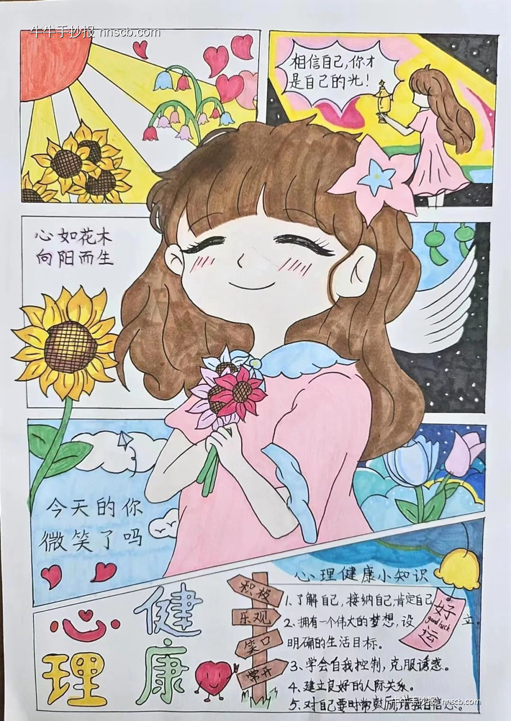 润心成长 我心向阳|心理健康手抄报作品(7张)-第7张