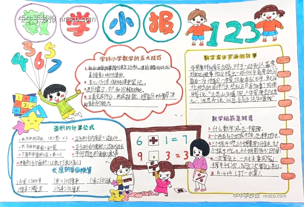 小学五六年级数学手抄报评比优秀作品欣赏(4张)-第2张