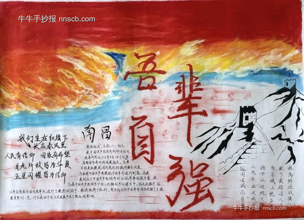 寻八一足迹忆红色初心|南昌起义纪念馆手抄报-第3张