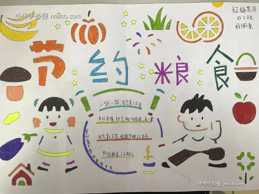 超简单的小学生四年级世界粮食日手抄报8张-第3张
