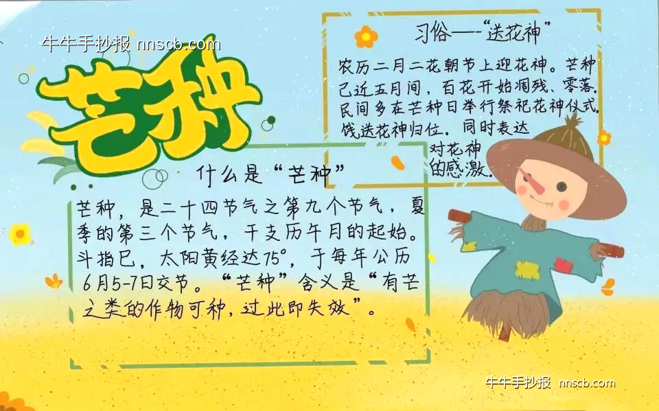 简单的初中初一年级芒种节气手抄报7张-第2张