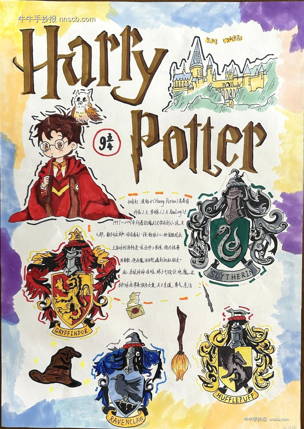 小学“我最爱的一本书”创意手抄报之哈利波特5张-第5张