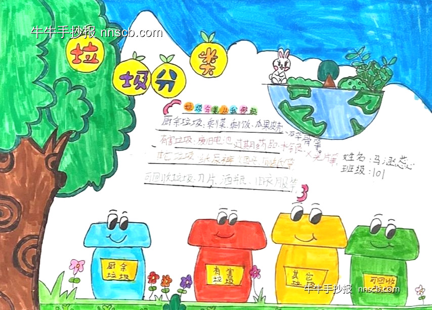 简单的小学生垃圾分类亲子手抄报9张-第2张