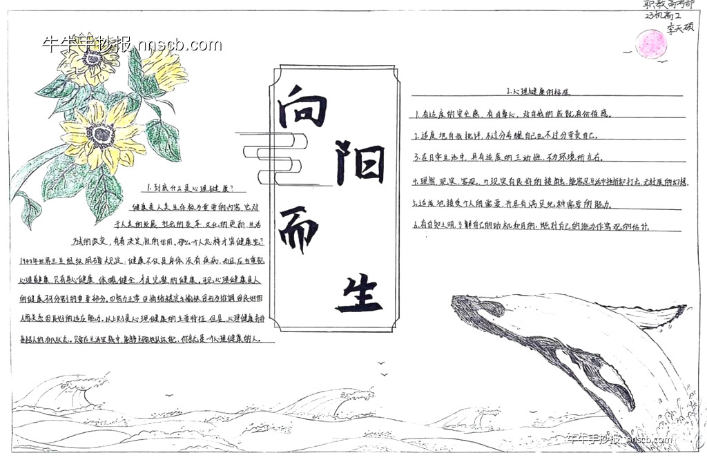 心沐阳光 健康成长| 简单的中专心理健康手抄报7张-第7张
