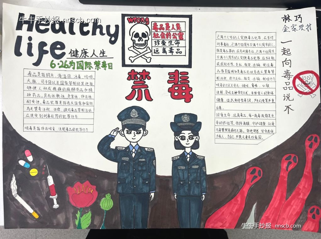 简单又漂亮的禁毒手抄报精选9张-第3张