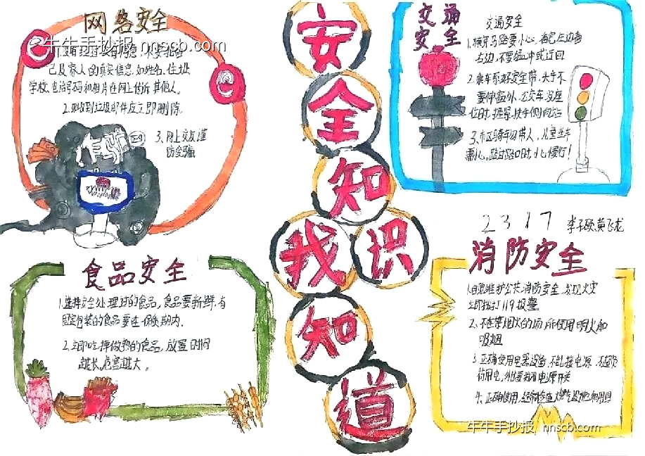 全国中小学生安全教育日手抄报优秀作品展7张-第4张