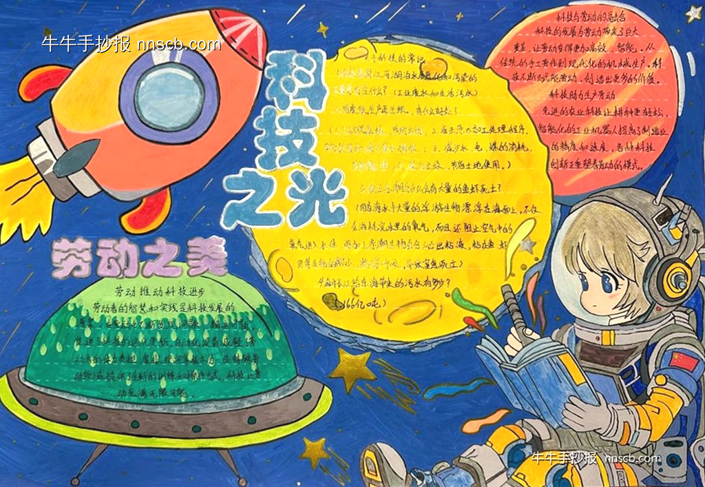 科技之光 劳动之美| 小学六年级科技赋能劳动手抄报6张-第2张