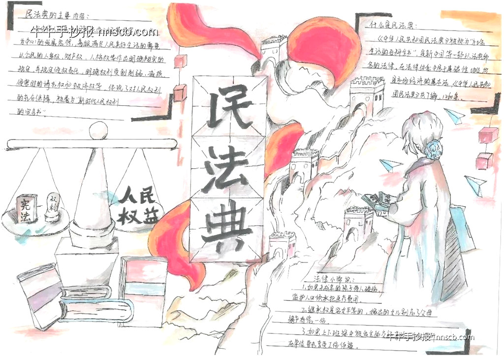 精美的中专生国家宪法日手抄报7张-第5张