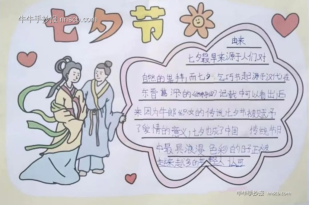 简单的小学二年级七夕节手抄报7张-第7张