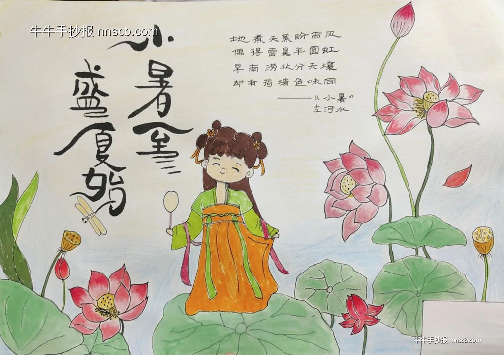 简单又漂亮的二十四节气小暑手抄报精选5张-第3张