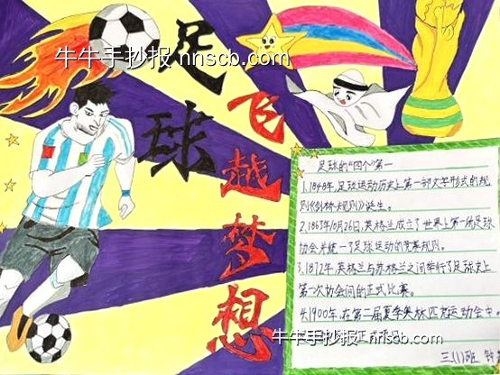 简单的小学“我爱足球”主题手抄报8张-第4张