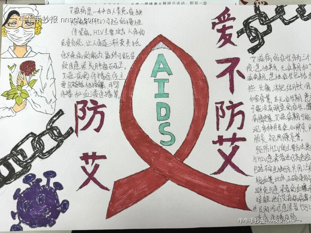 共抗艾滋 共享健康 | 大学生世界爱滋病日手抄报6张-第2张