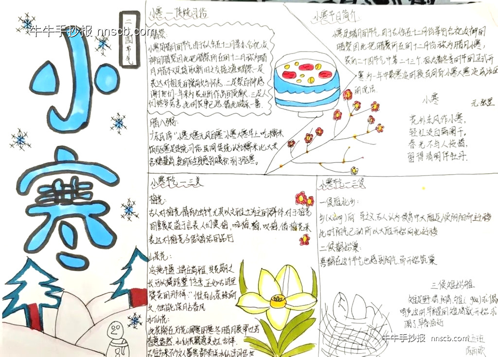 九年级二十四节气小寒手抄报7张-第7张