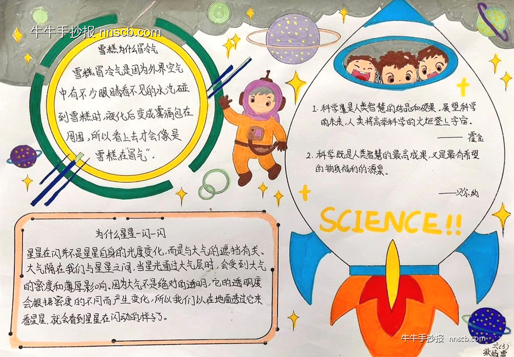 漂亮的小学六年级探索科学手抄报8张-第8张