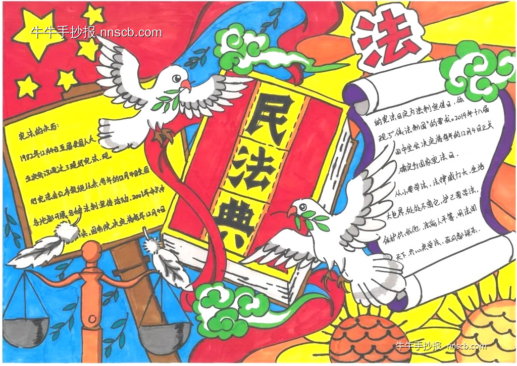 漂亮的中专生国家宪法日手抄报精选8张-第5张