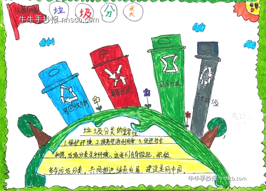 简单的小学生垃圾分类亲子手抄报9张-第8张