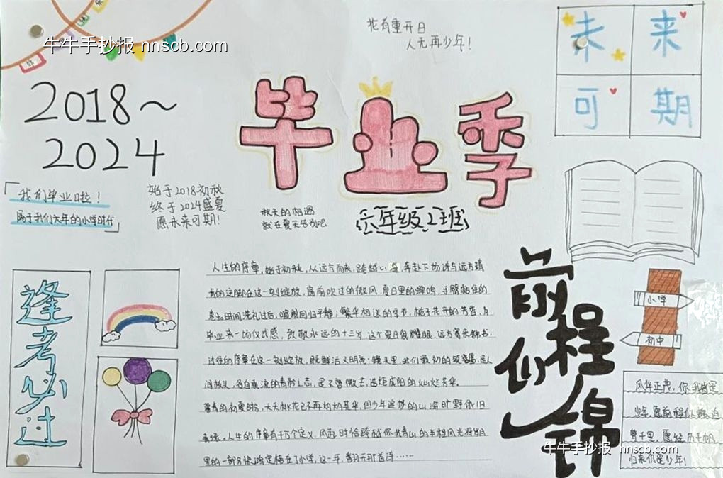 漂亮的小学六年级“难忘师恩 感恩母校”毕业手抄报6张-第5张
