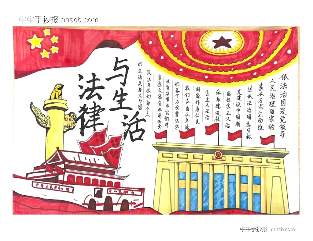 漂亮的高中高二年级“政因有你”政治主题手抄报5张-第4张