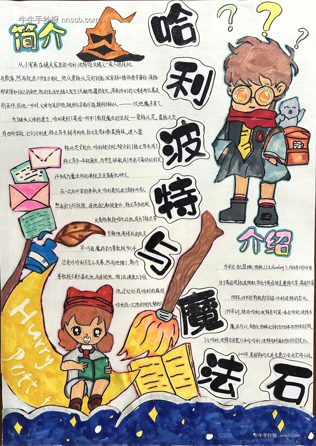 小学“我最爱的一本书”创意手抄报之哈利波特5张-第4张