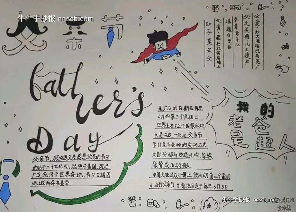 大学生“父爱润无声,臻爱细有声”主题手抄报5张-第5张