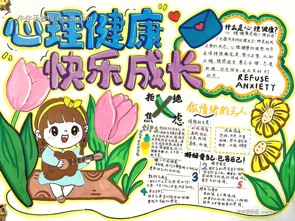 阳光心理 快乐成长 | 四年级心理健康月手抄报6张-第2张
