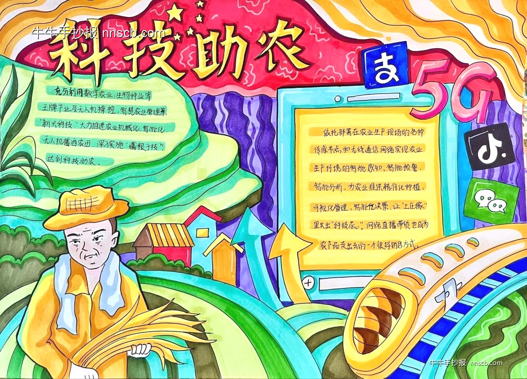 科技之光 劳动之美| 小学六年级科技赋能劳动手抄报6张-第4张