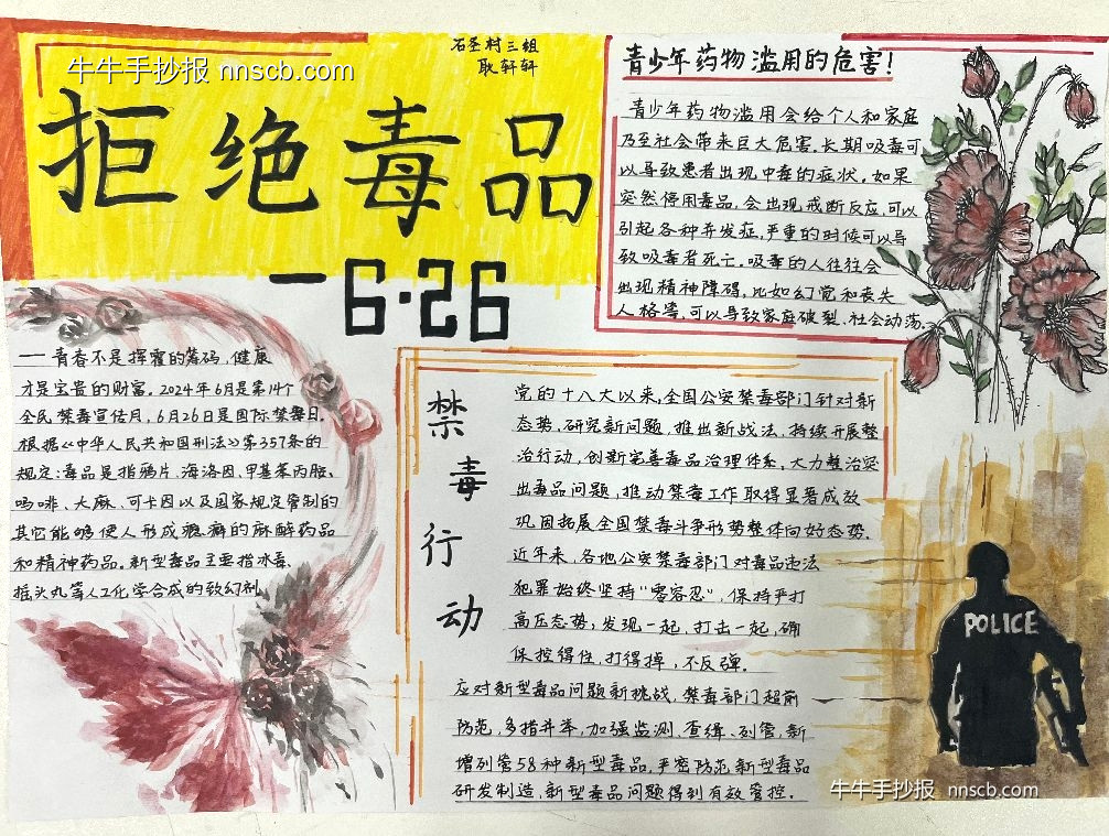 简单又漂亮的禁毒手抄报精选9张-第7张