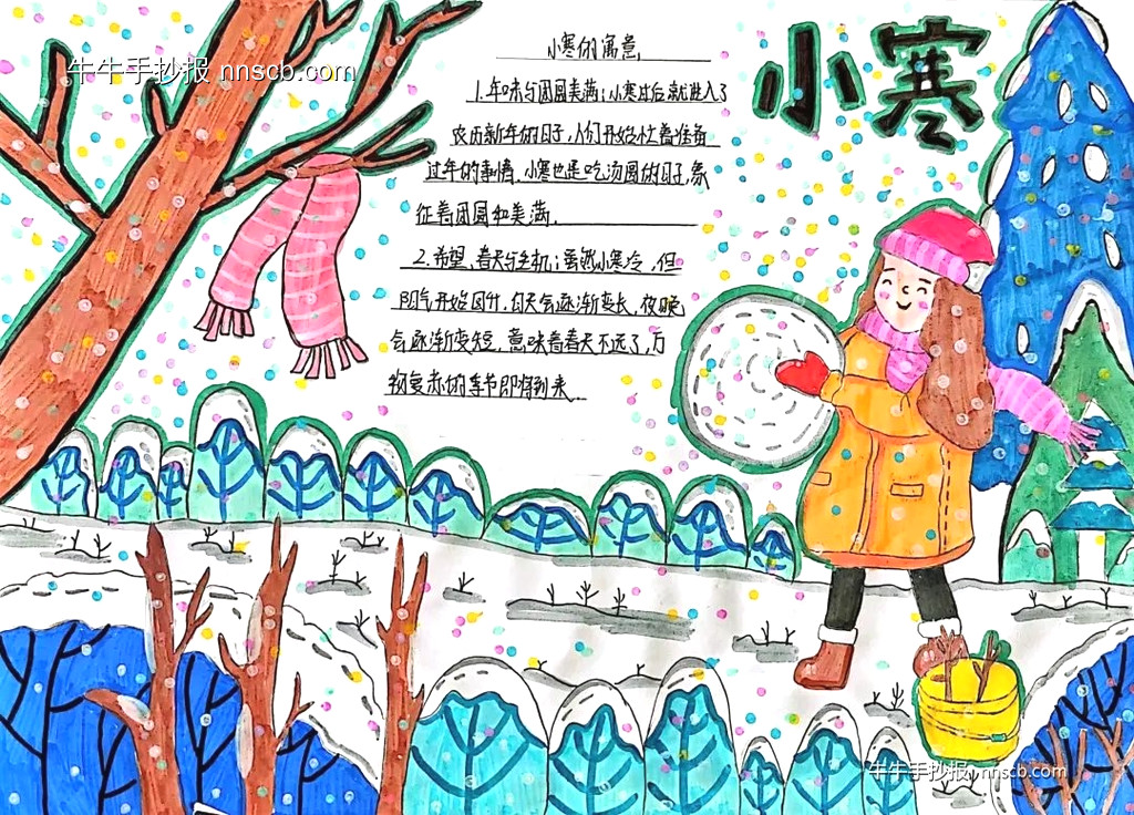 九年级二十四节气小寒手抄报7张-第6张