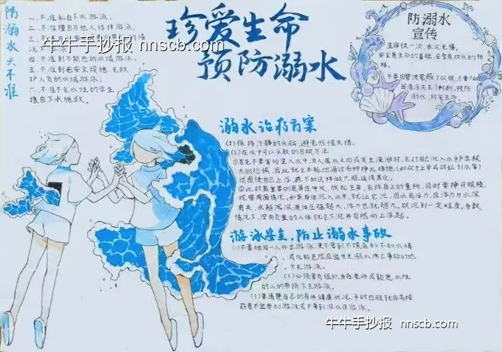 珍爱生命,预防溺水——安全教育手抄报4张-第4张