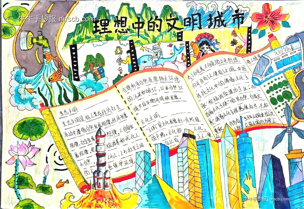 小学组创建国家卫生城市手抄报大赛三等奖欣赏6张-第4张