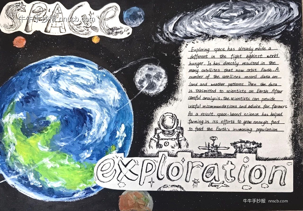 高一年级“探索太空”英语手抄报大赛优秀作品展7张-第6张