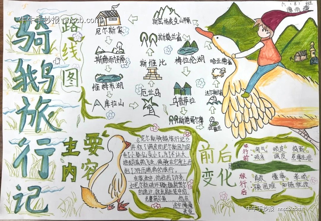 六年级尼尔斯骑鹅旅行记手抄报5张-第4张