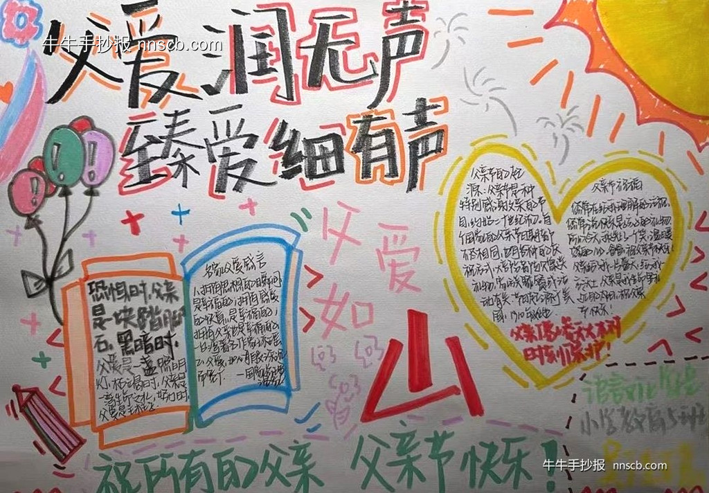 大学生“父爱润无声,臻爱细有声”主题手抄报5张-第4张
