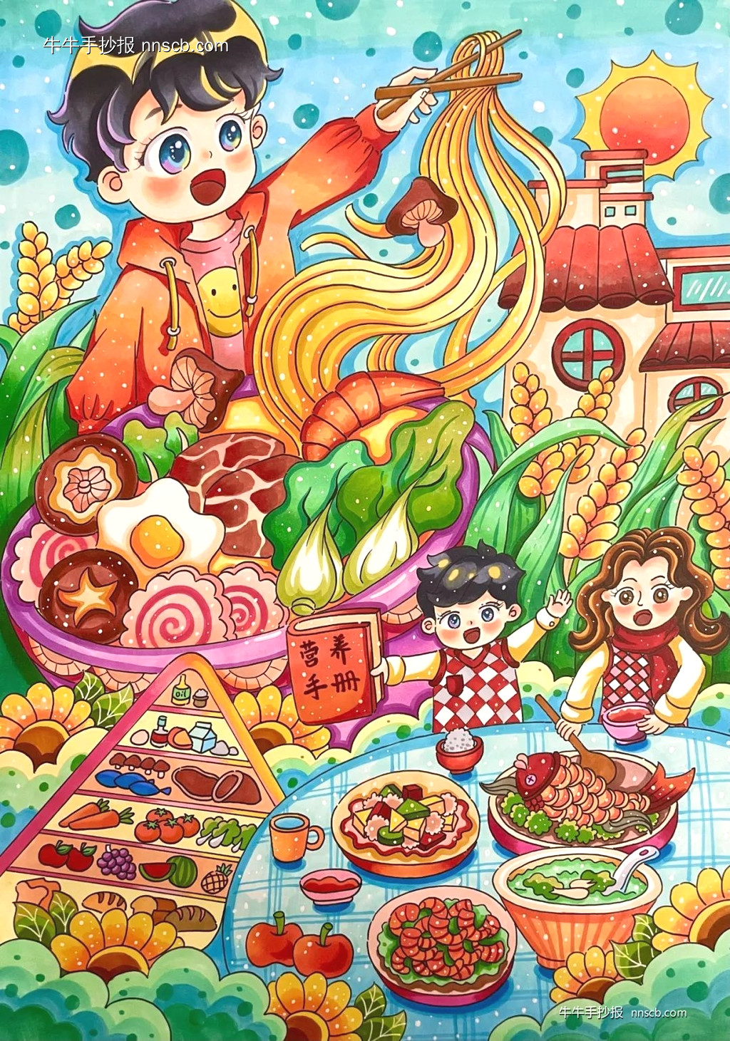 漂亮的中小学生“营养均衡”手抄报5张-第3张