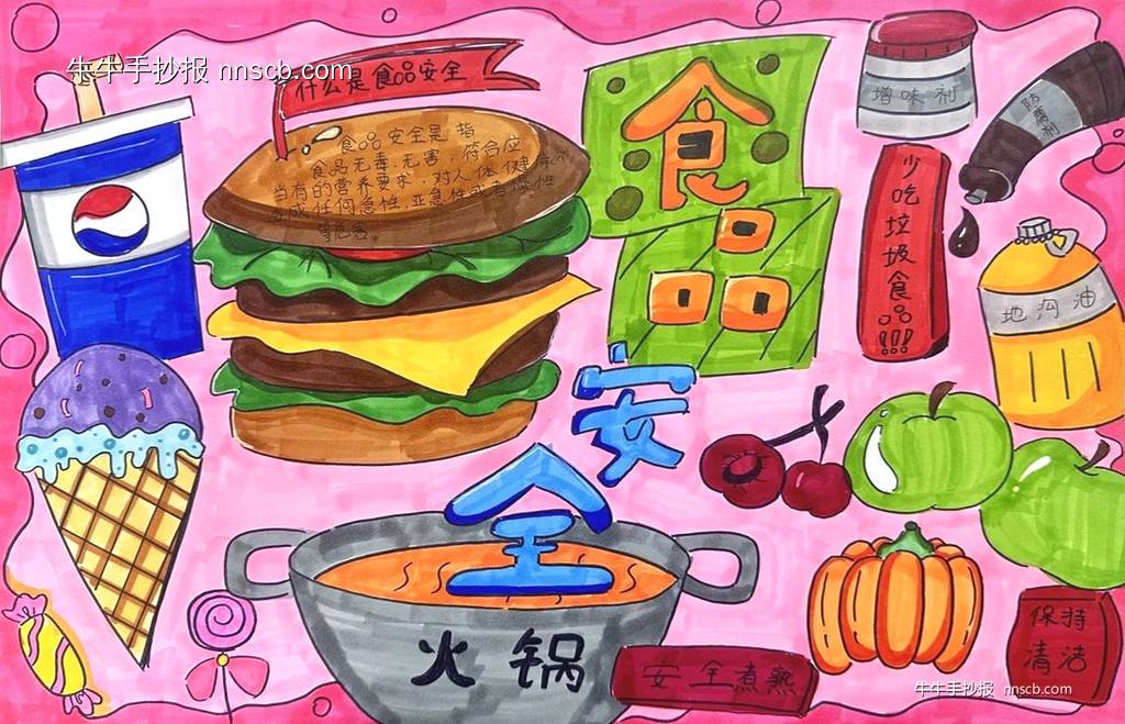 简单的小学生“快乐暑期 安全相伴”手抄报8张-第7张