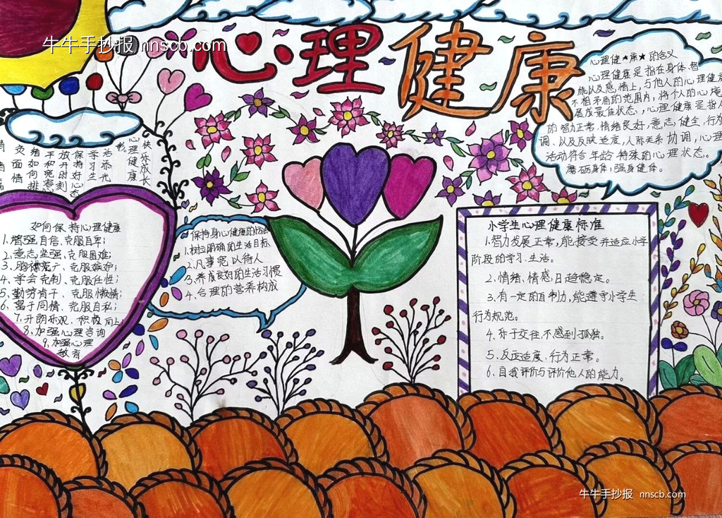 超级简单漂亮的小学生心理健康手抄报5张-第3张
