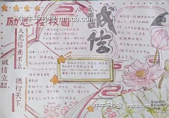 资助育人丨大学生“感恩、诚信、励志在校园”手抄报7张-第3张